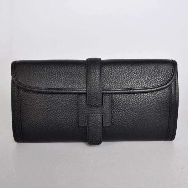 High Quality Hermes Jige Large Clutch Handbag Black 1052 Replica - Click Image to Close